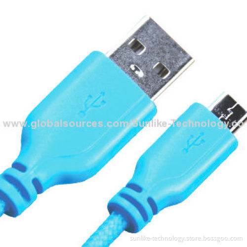 Micro USB Cable for Samsung with Soft Colorful Nylon Jacket, Various Colors Available